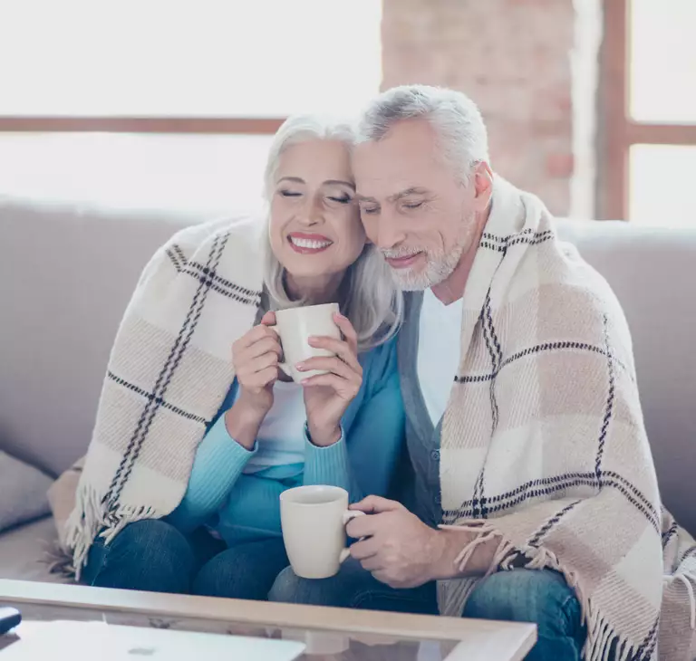 Couple with blanket